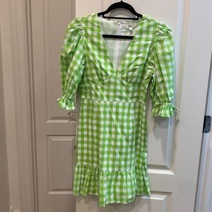 Rahi Green Gingham Mini Dress